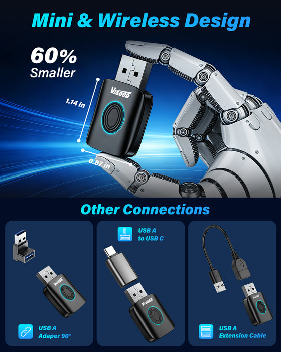 2-in-1 Wireless CarPlay & Android Auto Adapter | Plug & Play Mini Dongle