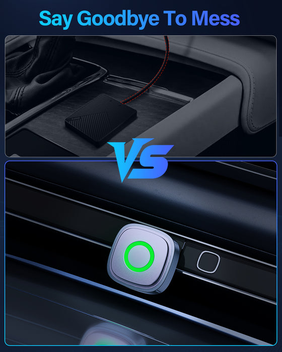Fahren CXZ525 T-Style Wireless CarPlay & Android Auto Adapter (Blue with Colorful Ambient Lighting)