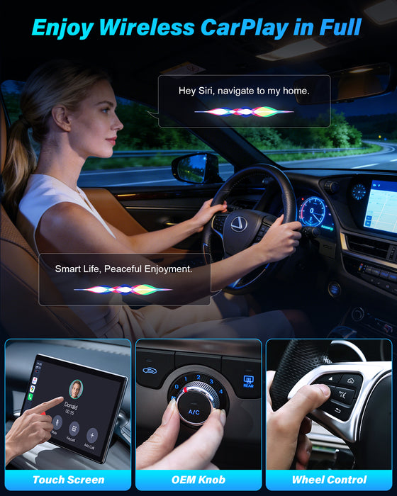 2-in-1 Wireless CarPlay & Android Auto Adapter | Plug & Play Mini Dongle