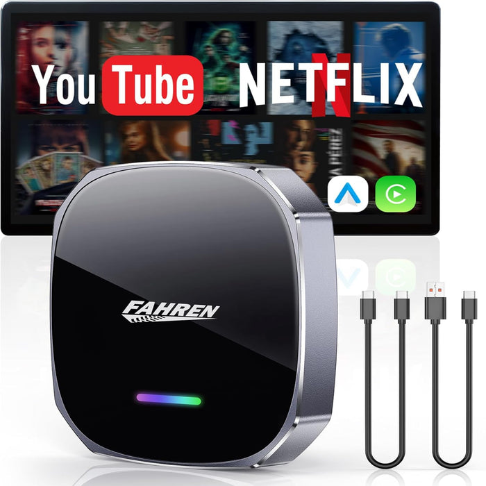 FAHREN 3rd-gen wireless Carplay Android Auto adapter for car