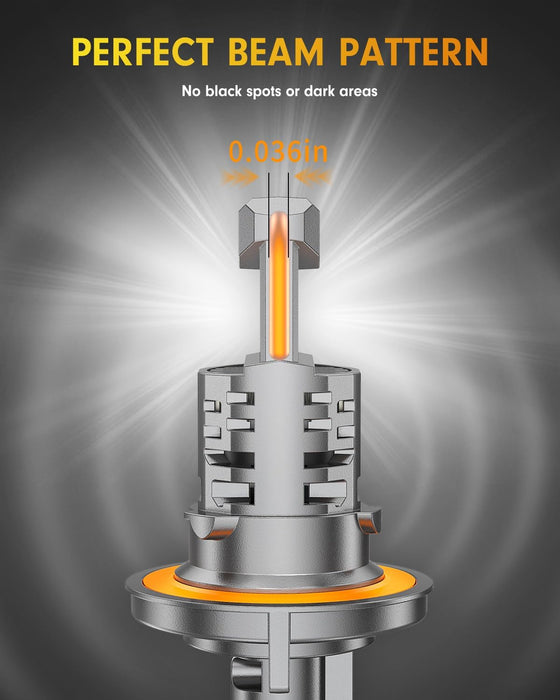 H13 9008 fog light bulbs ultra bright 44000LM IP68 waterproof pack of 2