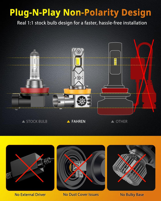 latest and brightest 2025 FAHREN H11 LED fog light bulbs