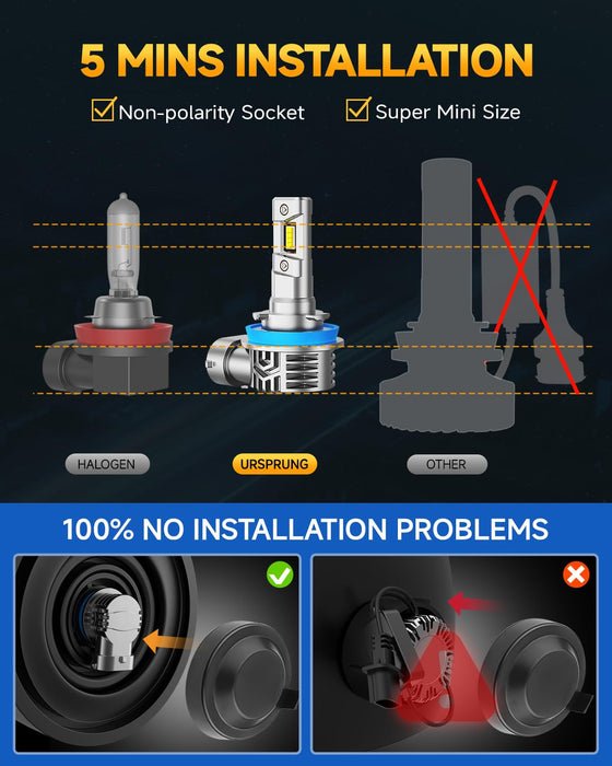 quick installation fog light bulbs H11 H8 H9