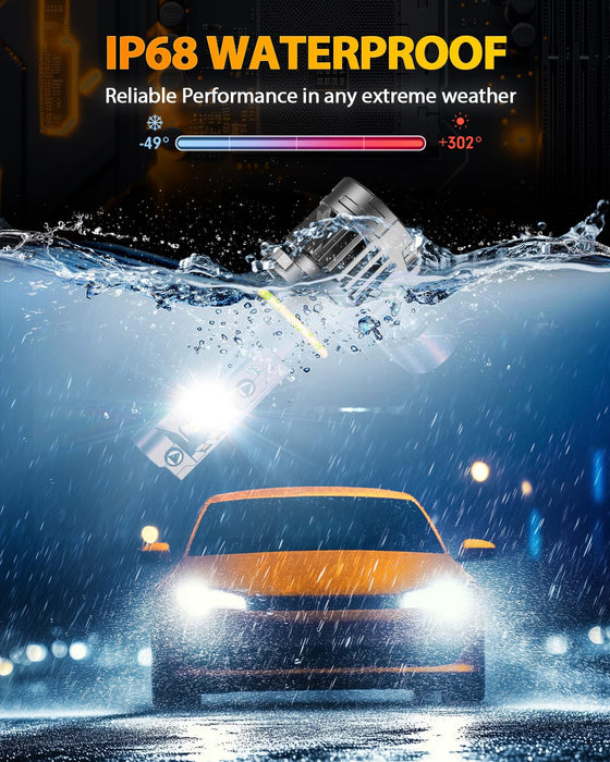 CANbus ready H11 H8 H9 fog bulbs, real 1:1 halogen size replacement