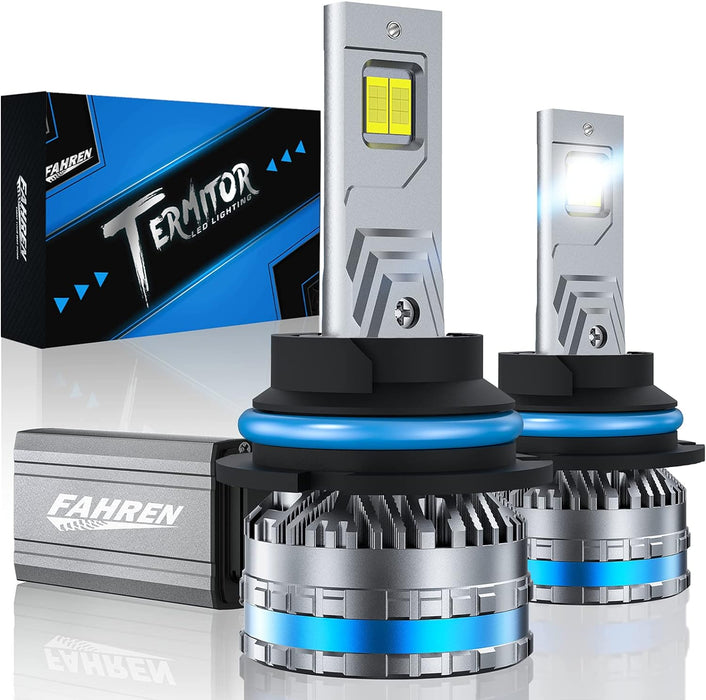 FAHREN 9007 HB5 fog light bulbs for cars, 6500K cool white, 40000LM brightness, waterproof and fan-cooled, pack of 2
