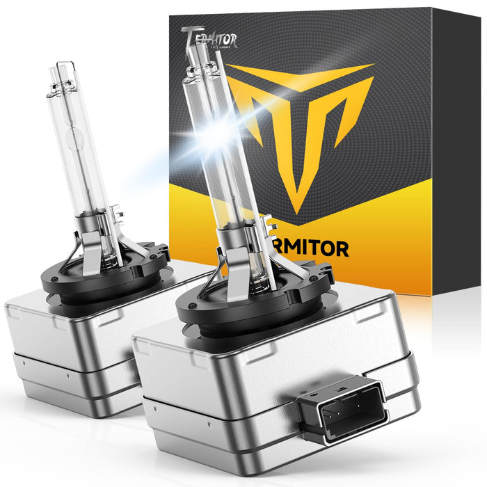 Termitor D1S Headlight Bulb 6000K Xenon HID – 400% Brighter, 35W High/Low Beam