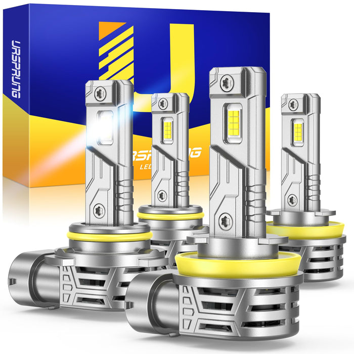 Ursprung 9005 H11 LED Headlight Bulb Combo, 900% Brighter, 62000LM, 6500K Cool White