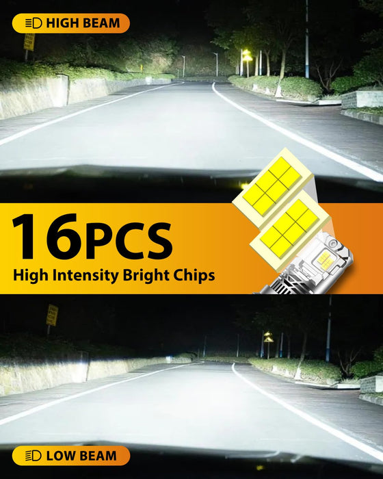 FAHREN New Upgraded 9007 Light Bulbs 53000LM 1000% Ultra Brighter