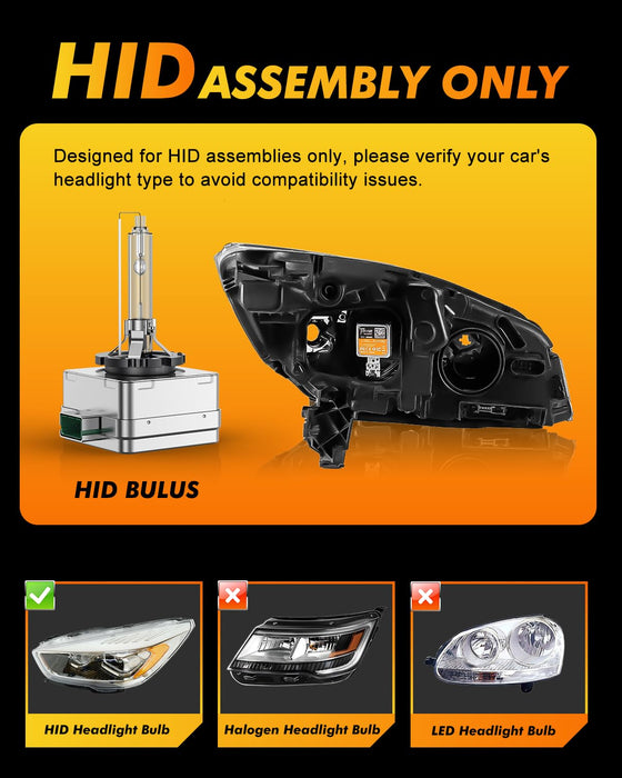 D3S HID Bulb, 6000K Xenon, 400% Brighter, High/Low Beam, OEM Replacement