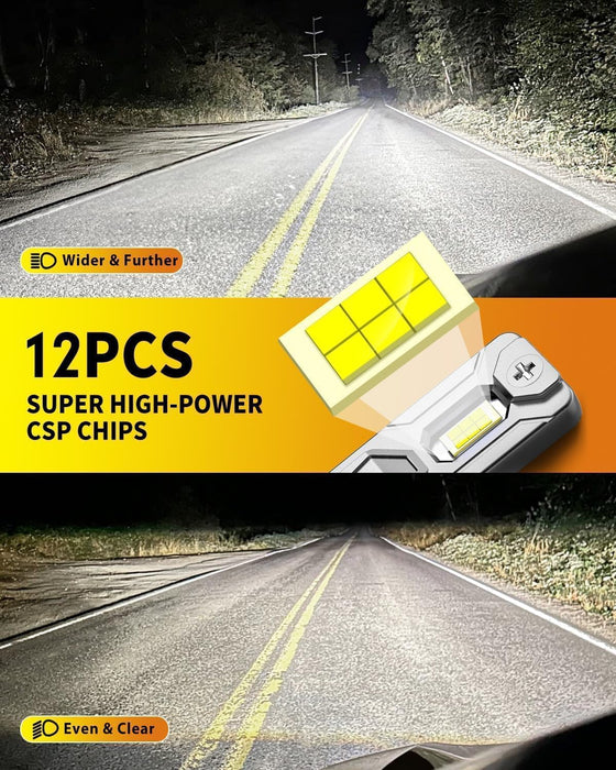 H11/H8/H9 & 9005/HB3 LED Bulb Combo, 60,000LM, 6500K White, 70,000Hrs Life