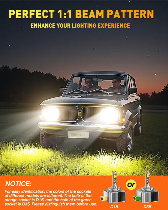 D3S LED Bulbs, 36000LM 900% Brightness 6500K Cool White