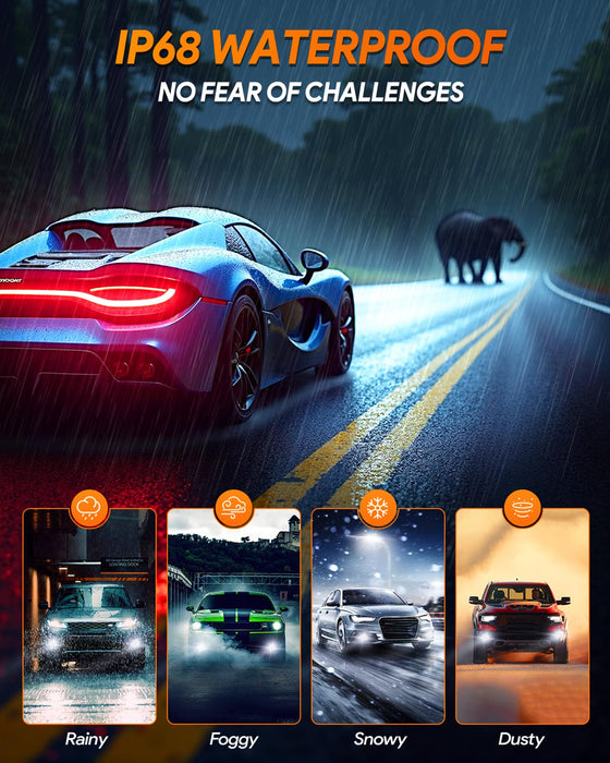 FAHREN 3rd-Gen 9005 Fog Light Bulbs, 6500K, Plug & Play, IP68 Waterproof (2-Pack)