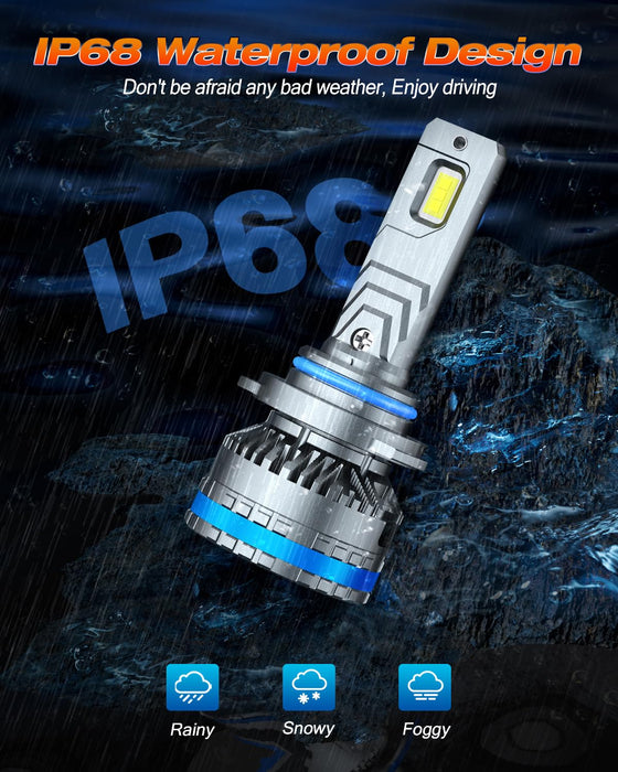 FAHREN 9005/9006 Bulb Combo, 80,000LM, 6500K Cool White, IP68(4-Pack)