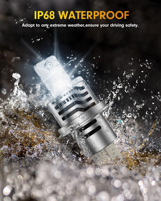 FAHREN H4/9003 Bulbs,𝟔𝟎,𝟎𝟎𝟎𝐋𝐌(𝟏,𝟎𝟎𝟎%) 𝟏𝟎𝐗 Brighter 6500K Cool White