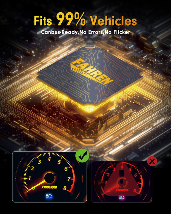 FAHREN TERMITOR H7 LED Bulbs, 50,000LM, 10X Brighter, 6500K Cool White