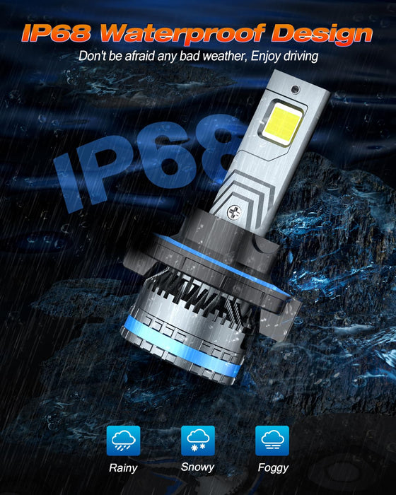 FAHREN 120W H13 Fog Bulbs, 40,000LM, 6500K Cool White (9008)