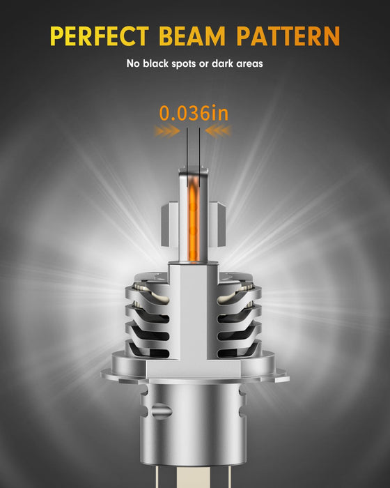 FAHREN H4/9003 Bulbs,𝟔𝟎,𝟎𝟎𝟎𝐋𝐌(𝟏,𝟎𝟎𝟎%) 𝟏𝟎𝐗 Brighter 6500K Cool White