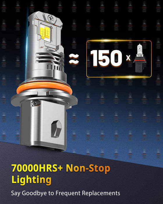 FAHREN New Upgraded 9007 Light Bulbs 53000LM 1000% Ultra Brighter