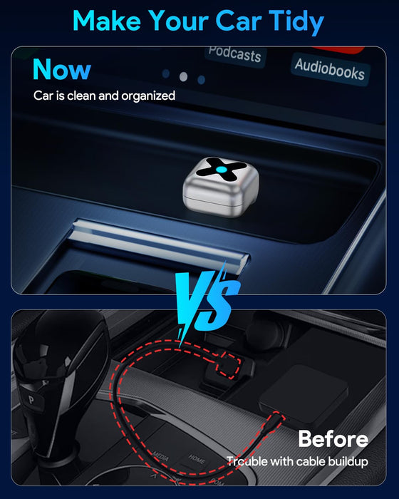 FAHREN 2-in-1 Wireless CarPlay Adapter, Wired to Wireless CarPlay & Android Auto