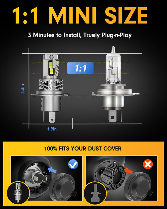 Motorcycle H4 LED daytime running light, direct installation, pack of 1