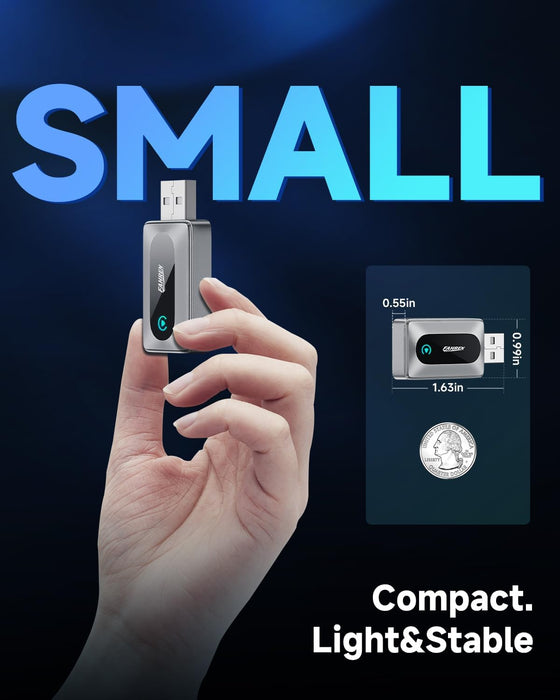 FAHREN no-lag Wireless CarPlay adapter with USB-C & USB-A cable included