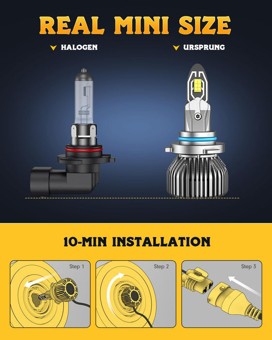 IP68 waterproof Ursprung 9005 LED fog light bulbs with 6500K cool white color