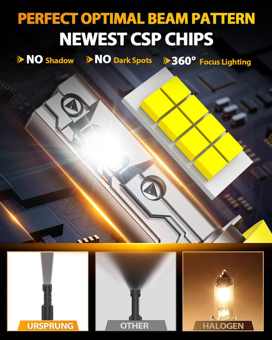 waterproof 9005 H11 fog light bulbs pack