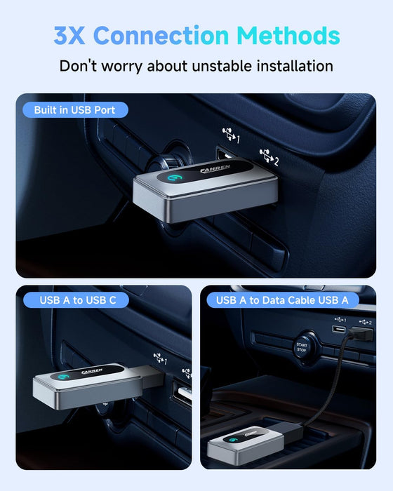 Wireless CarPlay adapter compatible with iPhone 8+/iOS 10+ & cars from 2016+